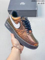 Nike Air Force 1 '07 Low Sneakers in Patterned Metallic and White