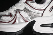 GCDESIGN G24X4338 Chunky Sneakers, White, Silver & Burgundy