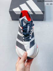 adidas Adizero Dropset Elite Running Shoes, White/Black/Red, LA6218