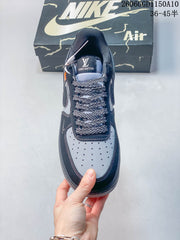 Nike Air Force 1 ’07 Low Navy and Gray Sneakers
