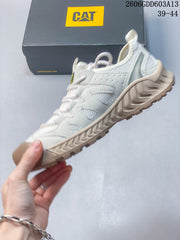 CAT Men's White and Beige Trail-Inspired Sneakers 2606GDD603A13