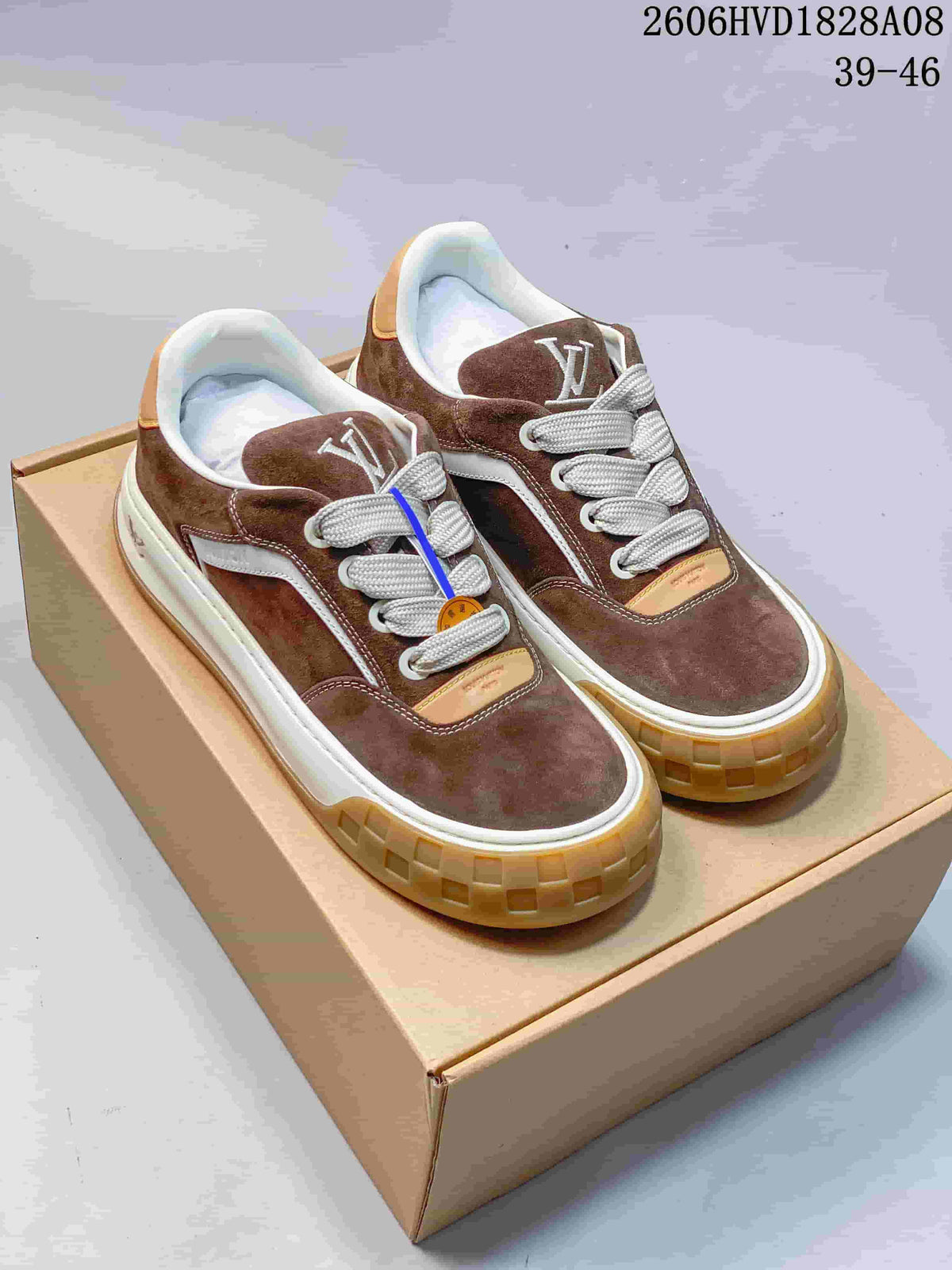 Louis Vuitton Tilted Brown Suede Low-Top Sneakers