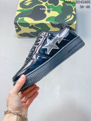 BAPE STA Low-Top Sneakers in Navy and Silver