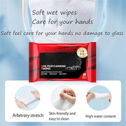 Car Windshield Oil Film Cleaning Wipes | Glass Cleaner + Hydrophobic Coating