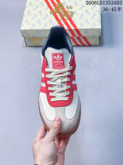 adidas Originals Gazelle Indoor Sneakers in White and Red