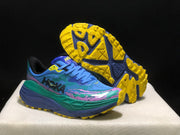 HOKA Stinson 7 Trail Sneakers Blue Green Pink Yellow
