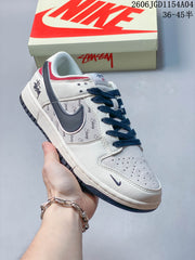 Nike SB Dunk Low Stüssy Collaboration Sneakers, Sail Navy Red