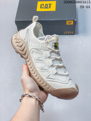 CAT Men's White and Beige Trail-Inspired Sneakers 2606GDD603A13