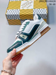 Louis Vuitton Trainer Low Sneaker in White and Green