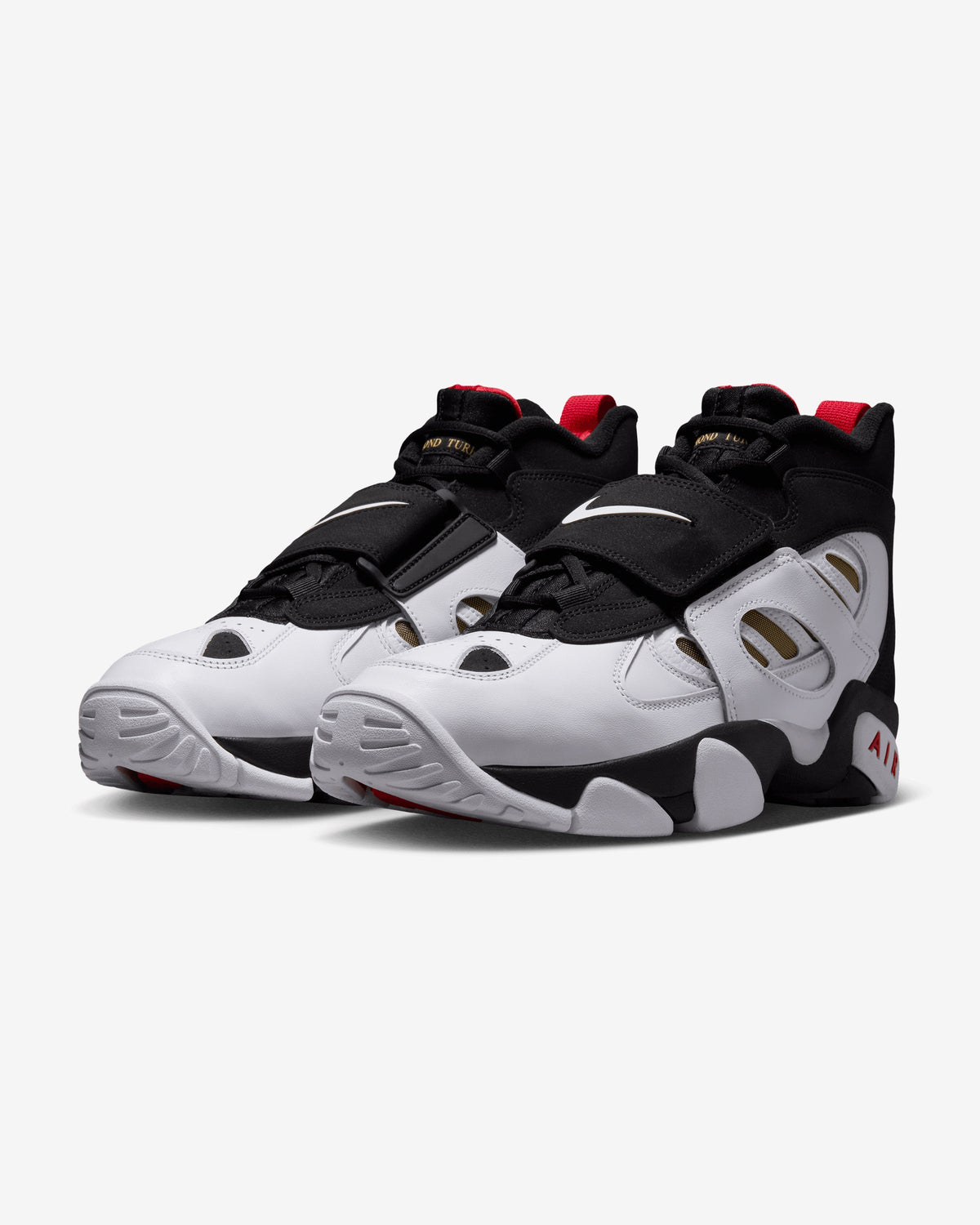 NIKE AIR DIAMOND TURF II - BLACK/ WHITE/ FIRE RED