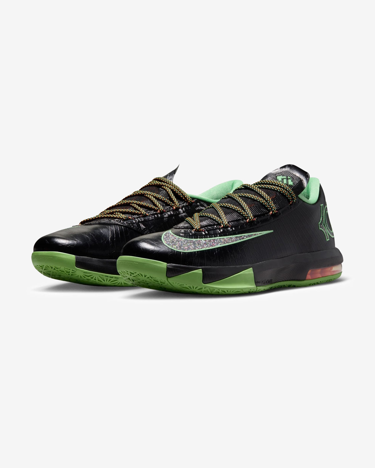 NIKE KD 6 - BLACK / MULTI / COLOR / LIGHTT LUCID GREEN
