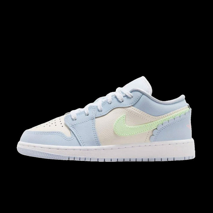 Air Jordan 1 Low SE (GS)(Half Blue/Vapor Green-Sail-White)