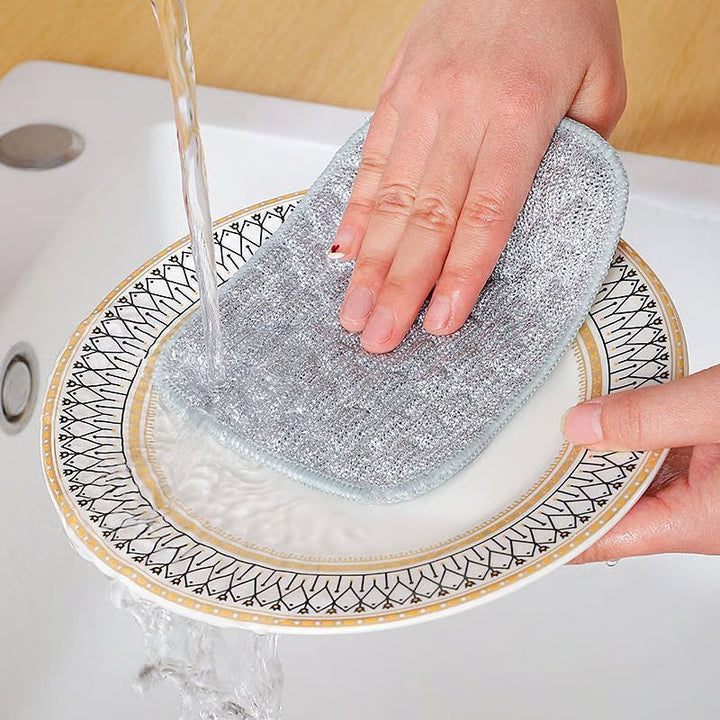 🏆On Sale⚡Double-Sided Non-Scratch Scrubber - Steel Wire Cleaning Cloth for Pots, Pans & Cookware