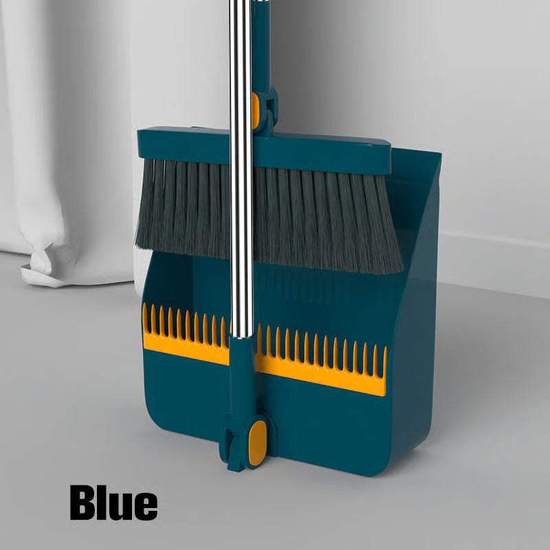 Stand-Up Dustpan Set with 180° Rotating Broom