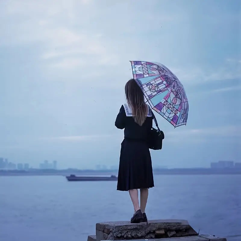 Storage & Organization 🔥Vintage Stained Glass Automatic Umbrella