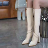 Storage & Organization ❄️Winter-Specials❄️Pointed Toe Chunky Heel Knee High Boots